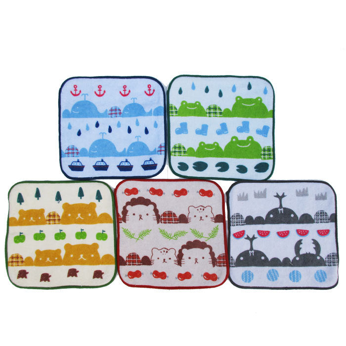 Set of 5 15 x 15 cm mini towels/handkerchiefs