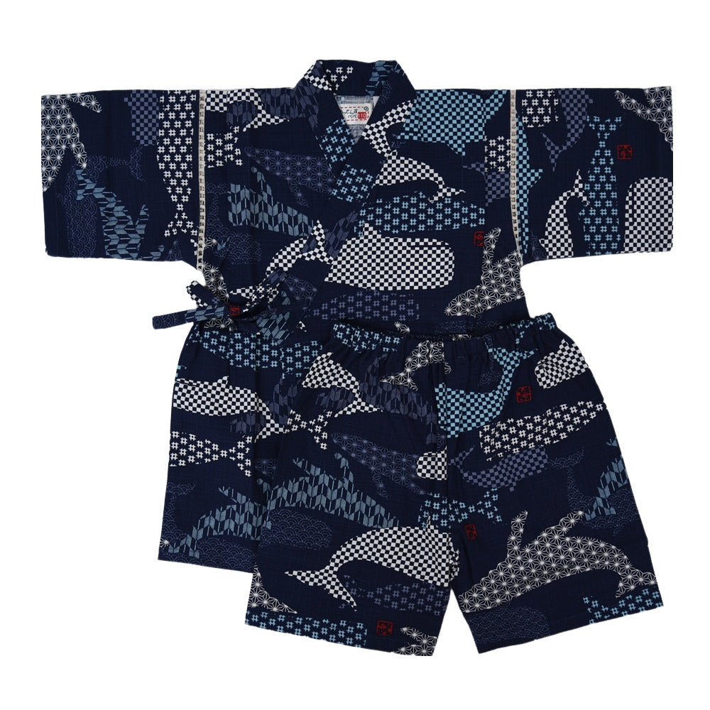 男の子 甚平 クジラ柄