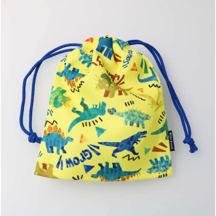 Kids Foret ユニコーン・恐竜・働く車・苺総柄巾着 Sサイズ