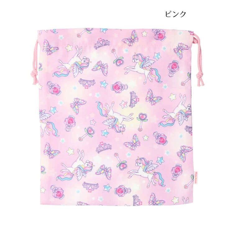 Kids Foret Unicorn, Dinosaur, Working Vehicle, Strawberry All-Over Print Drawstring Bag, M Size