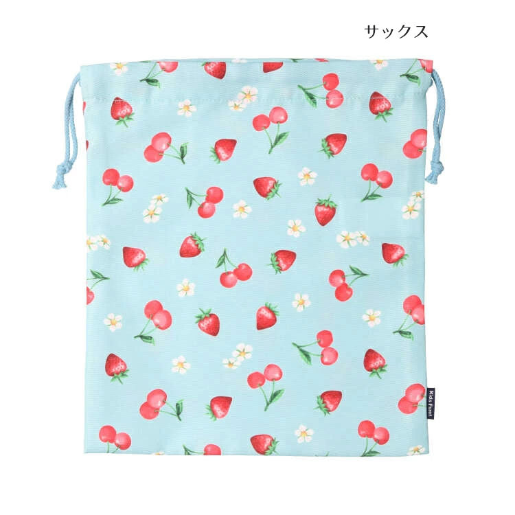 Kids Foret Unicorn, Dinosaur, Working Vehicle, Strawberry All-Over Print Drawstring Bag, M Size