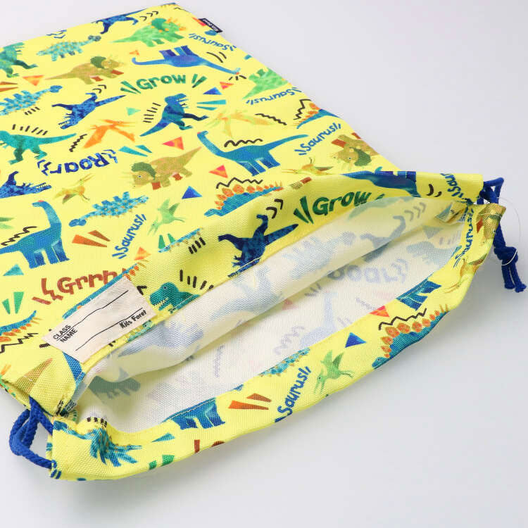 Kids Foret ユニコーン・恐竜・働く車・苺総柄巾着 Lサイズ