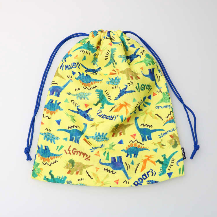 Kids Foret ユニコーン・恐竜・働く車・苺総柄巾着 Lサイズ