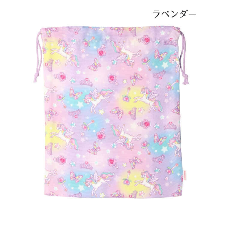 Kids Foret Unicorn, Dinosaur, Working Vehicle, Strawberry Pattern Drawstring Bag, L Size