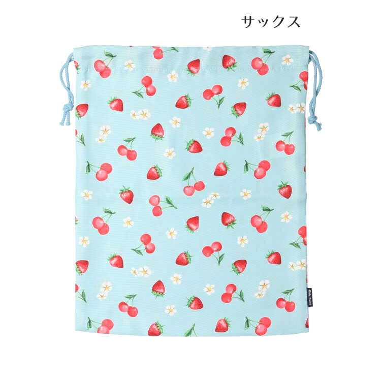 Kids Foret Unicorn, Dinosaur, Working Vehicle, Strawberry Pattern Drawstring Bag, L Size