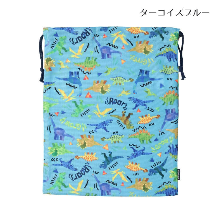 Kids Foret Unicorn, Dinosaur, Working Vehicle, Strawberry Pattern Drawstring Bag, L Size