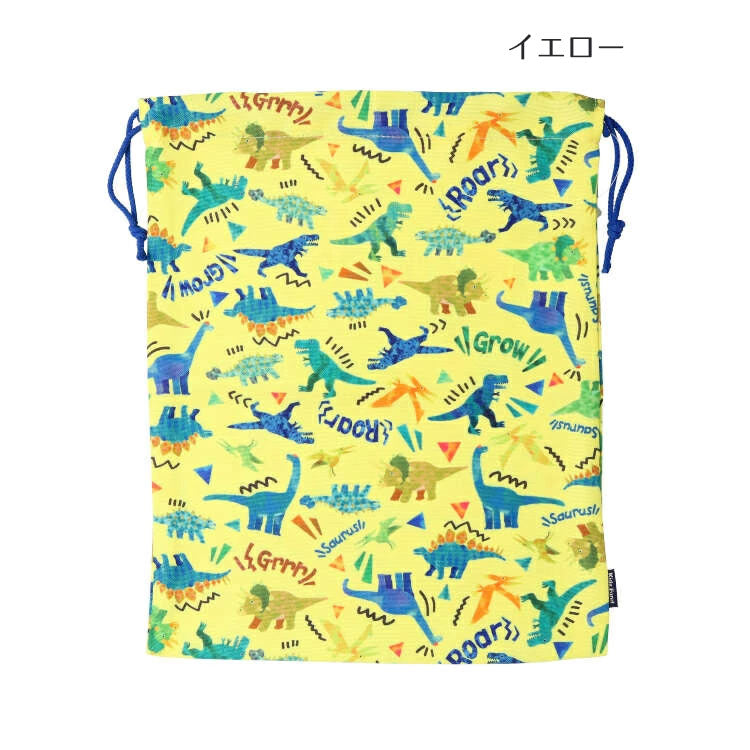 Kids Foret Unicorn, Dinosaur, Working Vehicle, Strawberry Pattern Drawstring Bag, L Size