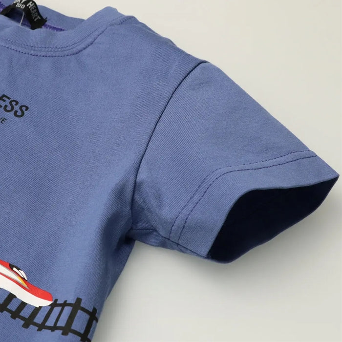 Hungry Heart Shinkansen train track print short sleeve T-shirt