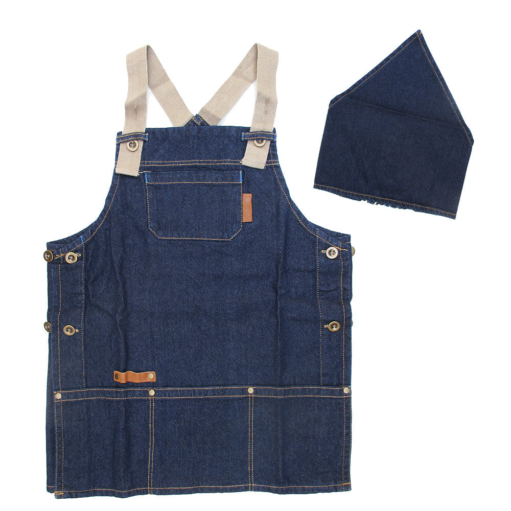 Kids work apron and bandana set