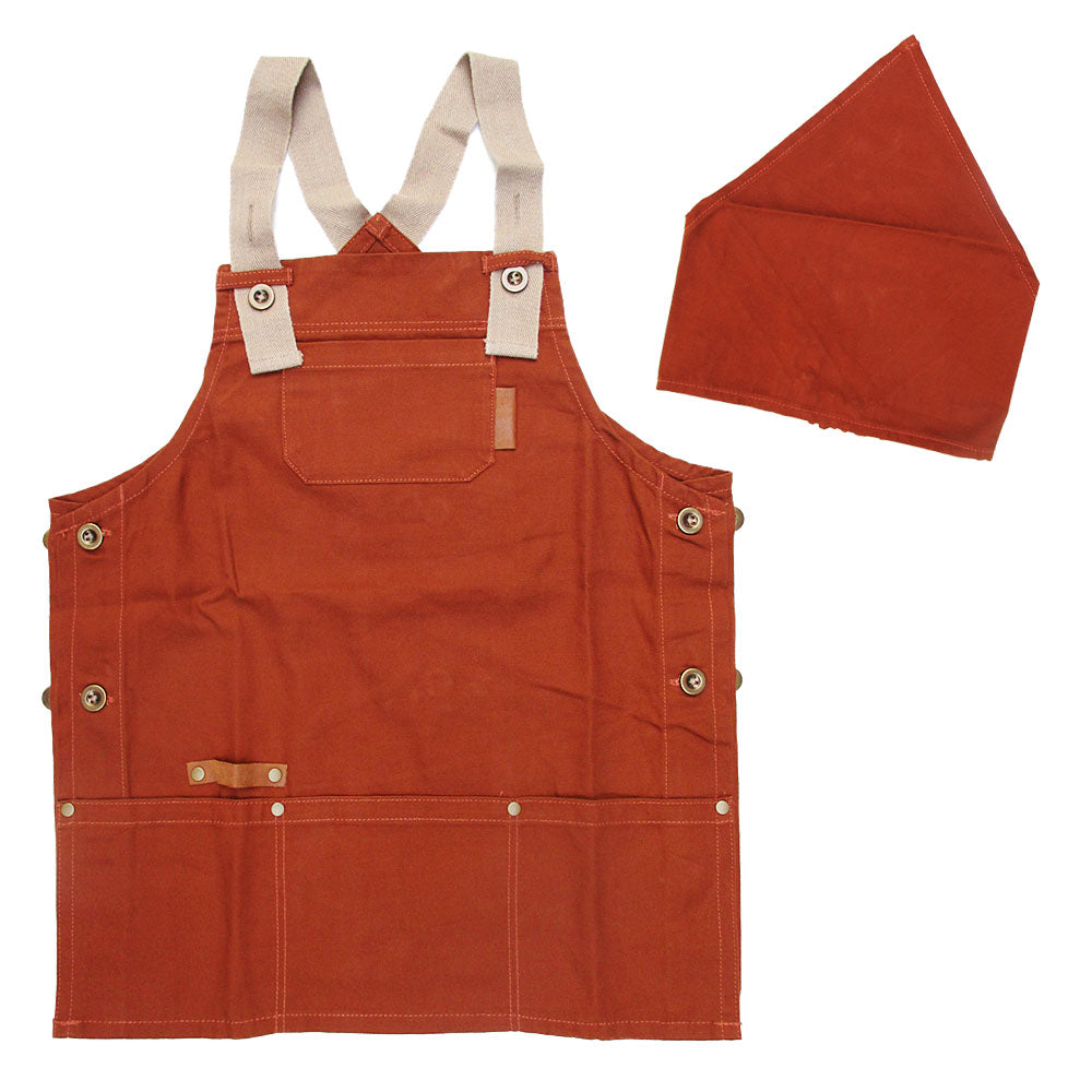 Kids work apron and bandana set