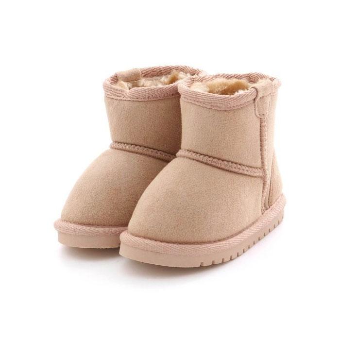 ムートン ブーツ キッズ 子ども ショート丈 ボア ムートンブーツ 防寒 靴 シューズ ベビー シンプル もこもこ ファー プチプラ エフオーキッズ アンパサンド