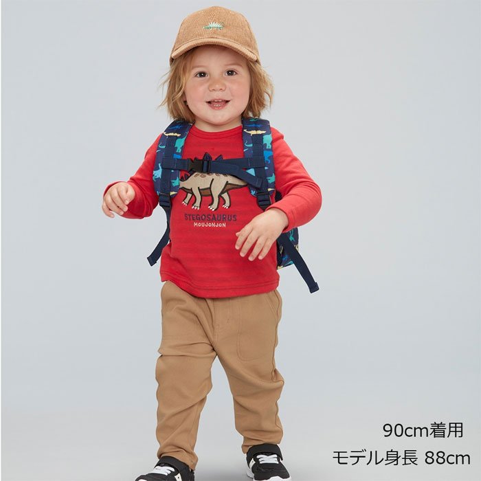 子供服 キッズ ロンT 長袖 厚手 恐竜 男の子 女の子長袖 トップス カジュアル 日本製 moujonjon