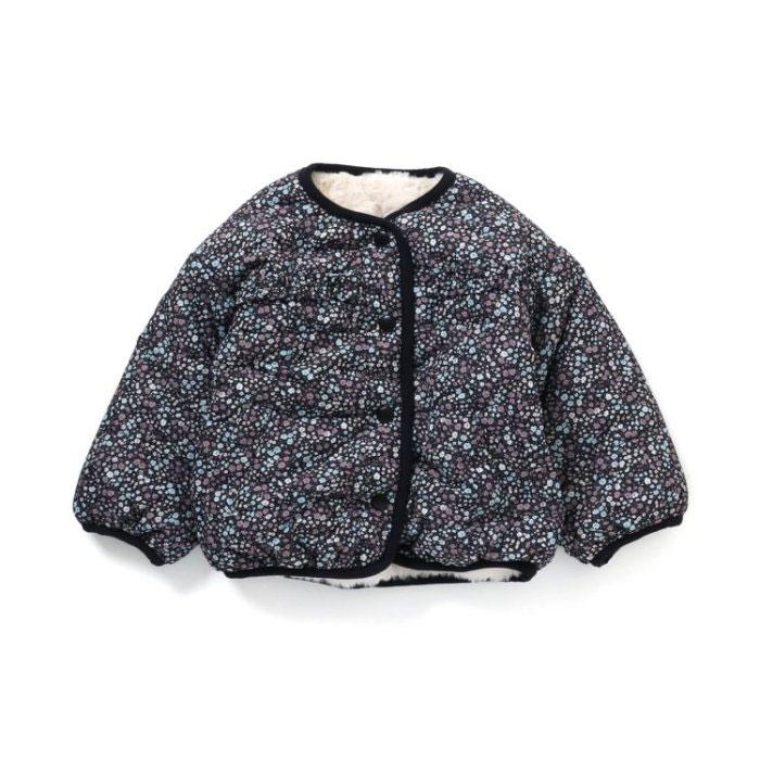 アウター ボア 中綿 キッズ リバーシブル ファー 子ども 女の子 ダウン フリル かわいい ジャンパー ジャケット 防寒 上着 保育園 幼稚園 ボタン セラフ