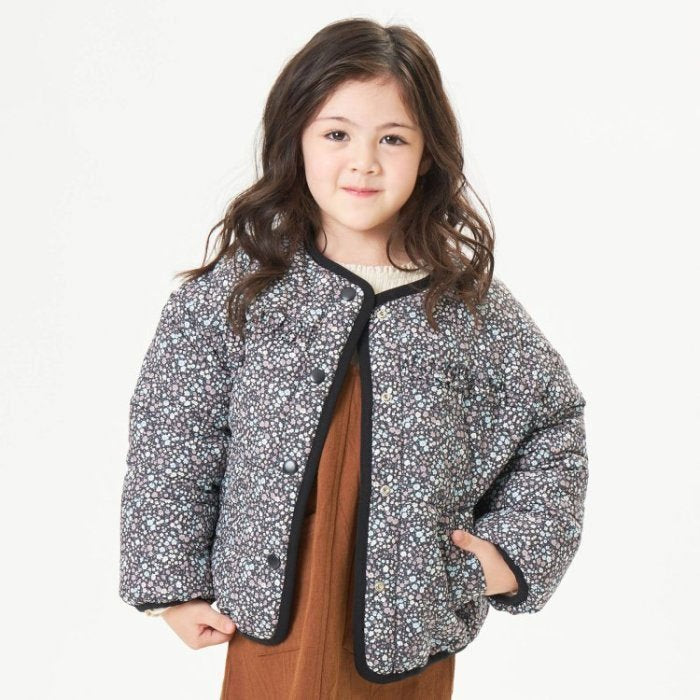 アウター ボア 中綿 キッズ リバーシブル ファー 子ども 女の子 ダウン フリル かわいい ジャンパー ジャケット 防寒 上着 保育園 幼稚園 ボタン セラフ