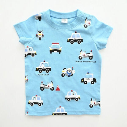 CHEEK ROOM チークルーム パトカー総柄Tシャツ