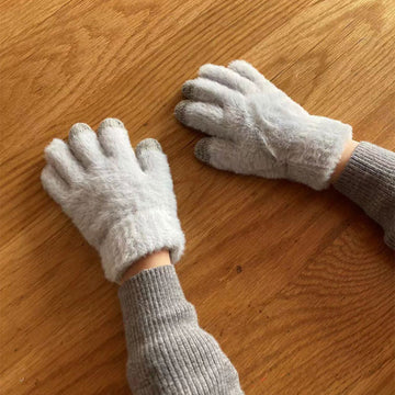 手袋 指だし スマホ対応 子ども モコモコ キッズ ジュニア スマホ おしゃれ 無地 シンプル 小学生 ベビー てぶくろ ミトン 男の子 女の子 暖か 園児