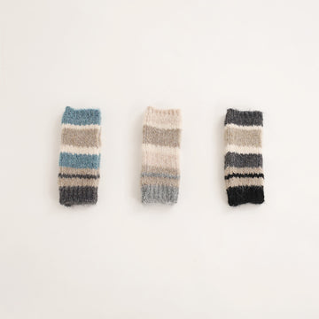 モヘアニットマルチボーダーハンドウォーマー レディース