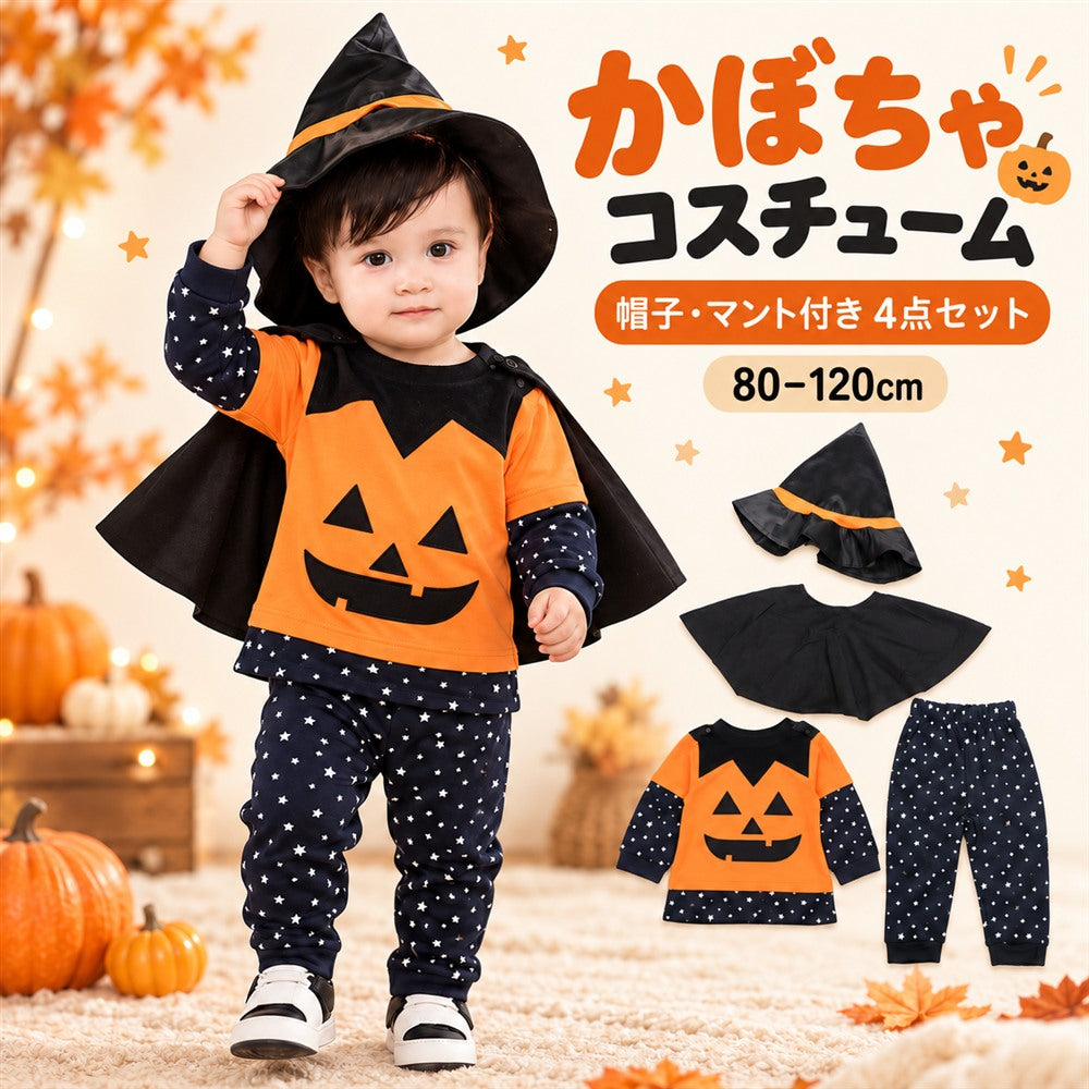 ハロウィン コスプレ 子供 仮装 かぼちゃ パンプキン キッズ