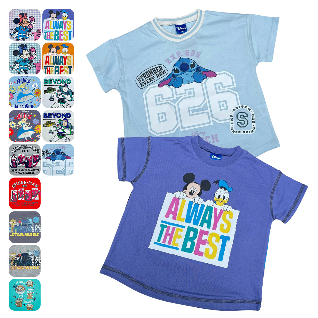 キッズ Tシャツ ディズニー キャラ 半袖 ミッキーマウス ミニーマウス アリス スターウォーズ バズ・ライトイヤー スティッチ 子供服 夏