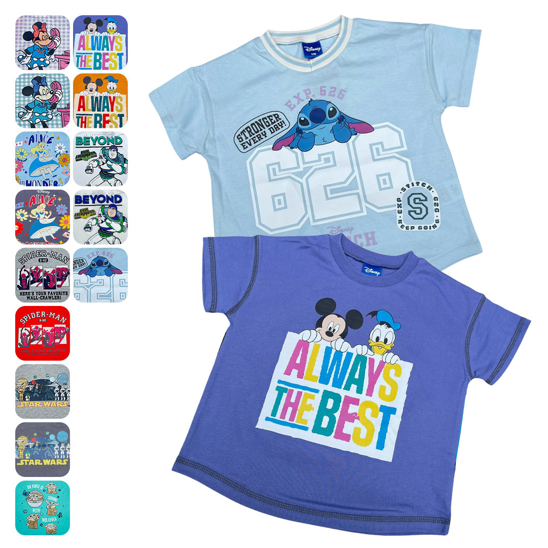 キッズ Tシャツ ディズニー キャラ 半袖 ミッキーマウス ミニーマウス アリス スターウォーズ バズ・ライトイヤー スティッチ 子供服 夏