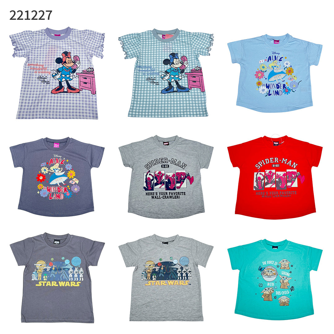 キッズ Tシャツ ディズニー キャラ 半袖 ミッキーマウス ミニーマウス アリス スターウォーズ バズ・ライトイヤー スティッチ 子供服 夏