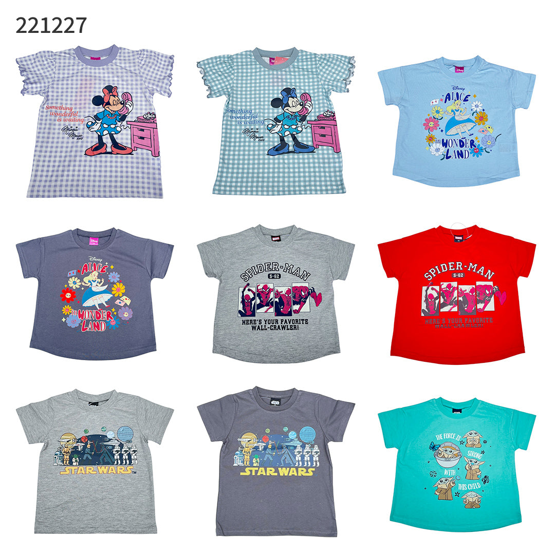 キッズ Tシャツ ディズニー キャラ 半袖 ミッキーマウス ミニーマウス アリス スターウォーズ バズ・ライトイヤー スティッチ 子供服 夏
