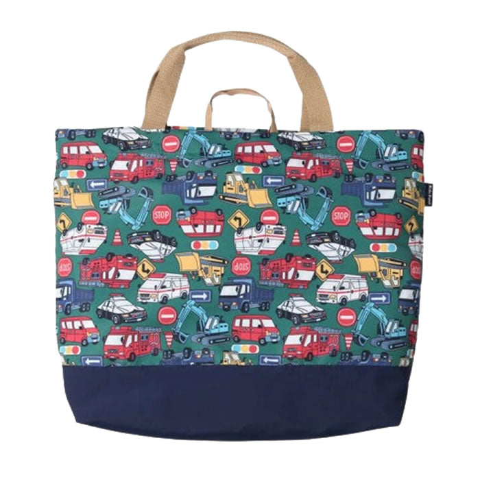 Kids Foret Working Vehicles and Dinosaurs Printed Lesson Bag