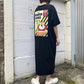 Kellogg’s 裾スリット 半袖Tシャツワンピース ブラック