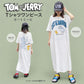 TOM & JERRY 裾スリット 半袖Tシャツワンピース オートミール