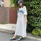 TOM & JERRY 裾スリット 半袖Tシャツワンピース オートミール