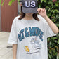TOM & JERRY 裾スリット 半袖Tシャツワンピース オートミール