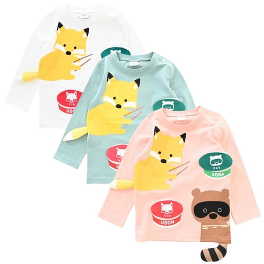 CHEEK ROOM Fox and Tanuki Long T-shirt