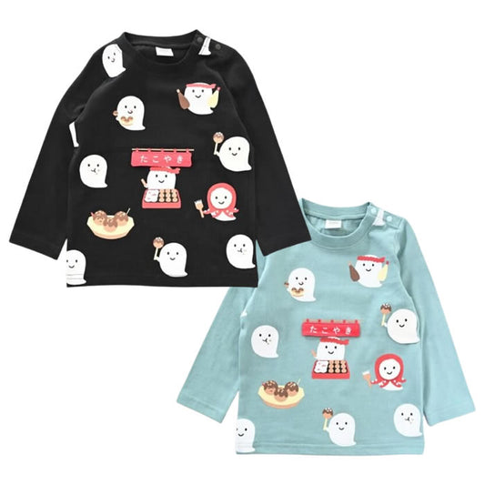 CHEEK ROOM Ghost Takoyaki Shop Long Sleeve T-Shirt