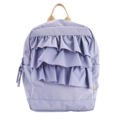 Stylish ruffled nylon backpack for girls with a harness, perfect for kindergarten, elementary school, outdoor activities, camping, and field trips. Ocean &amp; Ground DAYPACK SWEETS TIME