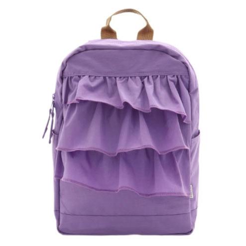 Stylish ruffled nylon backpack for girls with a harness, perfect for kindergarten, elementary school, outdoor activities, camping, and field trips. Ocean &amp; Ground DAYPACK SWEETS TIME