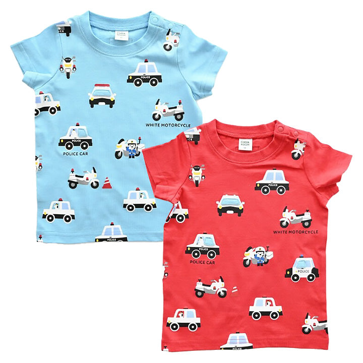 CHEEK ROOM チークルーム パトカー総柄Tシャツ
