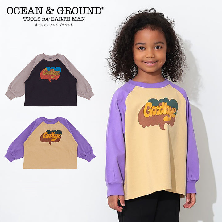 ocean&ground goodbyeプリントラグランTシャツ