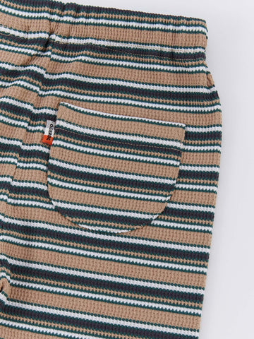 ocean&ground ストレッチワッフルボーダーレギンス