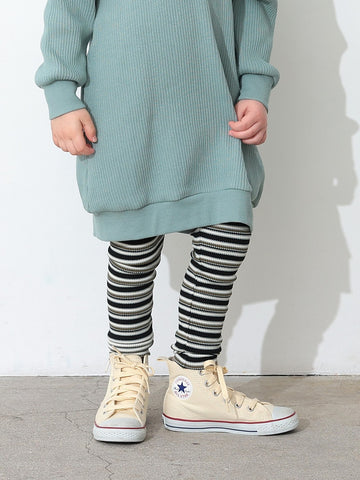 ocean&ground ストレッチワッフルボーダーレギンス