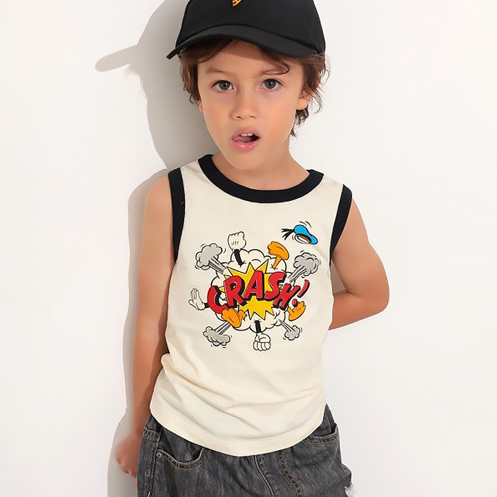 ocean&ground NICE FIGHT!プリントタンクトップ