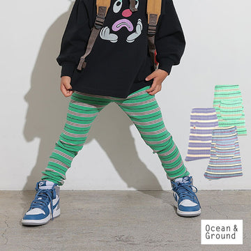 ocean&ground マルチボーダー レギンス