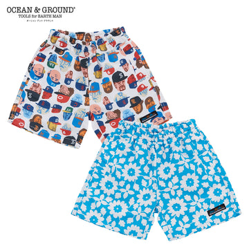 Ocean&ground ウミヤマソウガラ夏ショーツ 4分丈