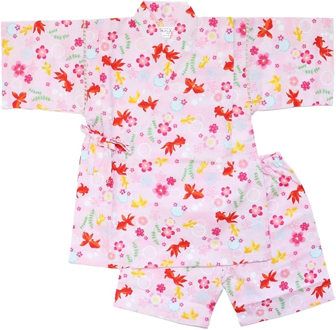 女の子 甚平 桜金魚 80-160size