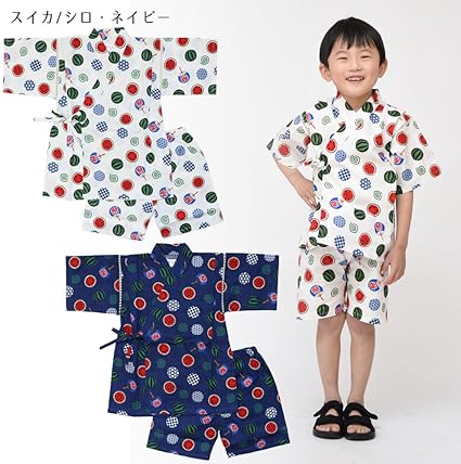 男の子 甚平 スイカ柄
