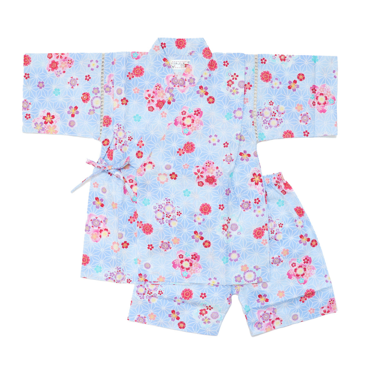 女の子 甚平 桜麻柄 80-160size