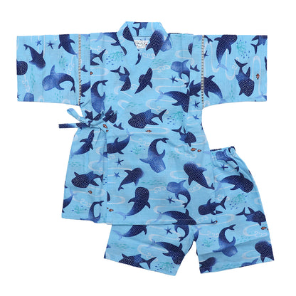 男の子 甚平 じんべい鮫柄 80-160size
