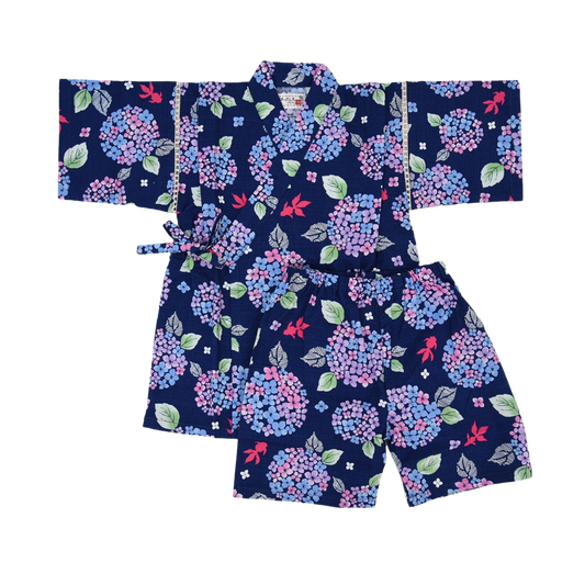 Girls Jinbei Hydrangea 80-160 size