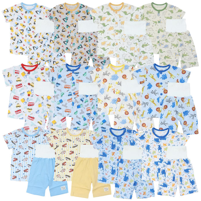 Boys' short-sleeved pajamas with belly warmer