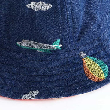 空の冒険刺繍リバーシブルハット