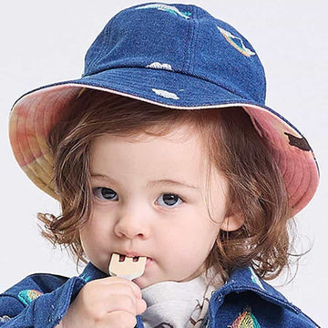 空の冒険刺繍リバーシブルハット